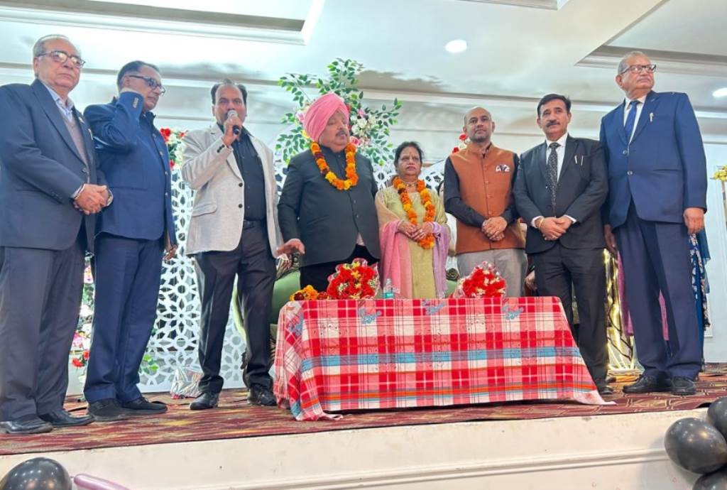 A felicitation ceremony was held at the Aggarwal Dharamshala in Ratia to mark the retirement of Janak Raj Goyal Deputy Director of Pharmacy